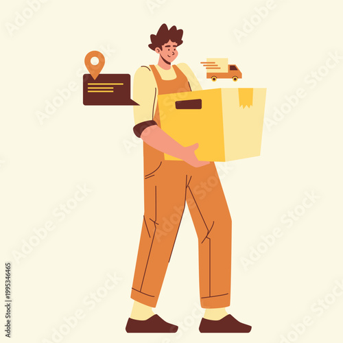 home moving service job illustration