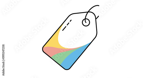 Vibrant E-commerce Price Tag Icon Illustrating Discount and Special Offer Marketing Sales
