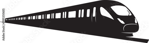 Black train, train silhouette, vector train, transportation icon, rail transport
