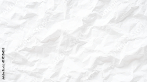 Crumpled white paper texture background with creases and folds