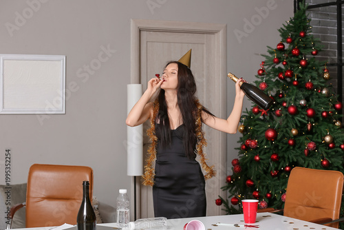 Drunk young woman with part...