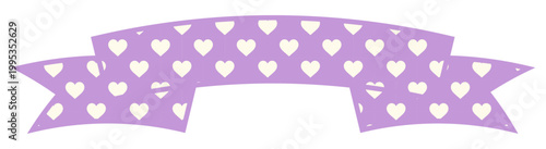 Ribbon Frame -2- Heart - purple, isolated on white background