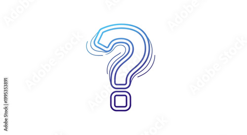 Stylized gradient question mark symbol for query and uncertainty concepts on white