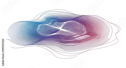Dynamic abstract wave pattern with vibrant gradient colors creating a modern digital art impression