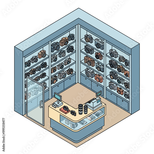 Jewelry Store Display Counter Interior.