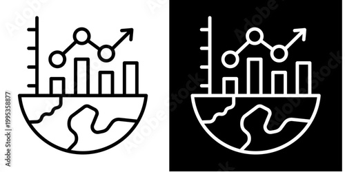 Global Analytics Icon Set White Style Collection