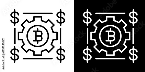 Crypto Finance Icon Set White Style Collection