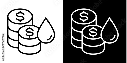 Investment Funds Icon Set White Style Collection