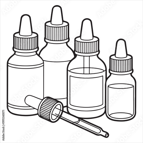 Essential oil dropper bottles and applicator