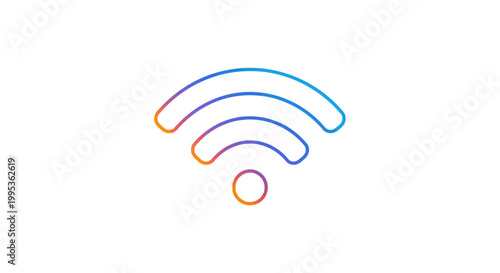 Vibrant gradient Wi-Fi symbol representing modern wireless internet connectivity and network access