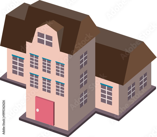 mansion colorful illustration