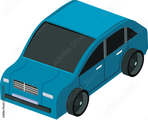 blue car illustration