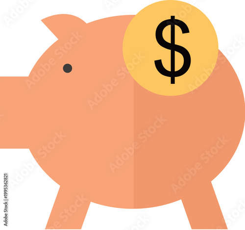 piggy bank colorful illustration