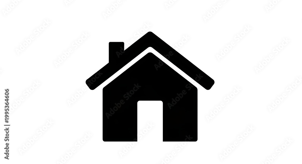 Fototapeta premium Simple Black House Icon on White Background.
