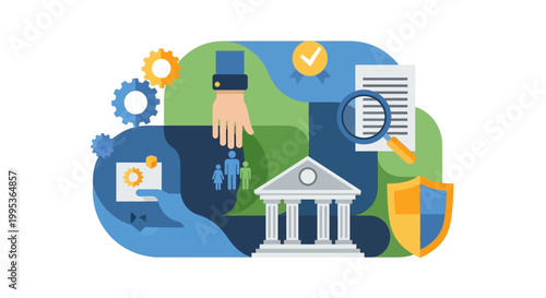 Banking finance security protection concept.