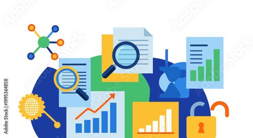 Business Data Analysis Graphs Charts.