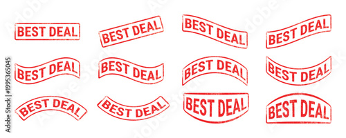 best deal red grunge rubber stamp set curved sale label collection