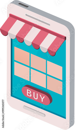 net shopping colorful illustration