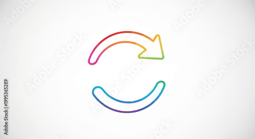 Vibrant Gradient Rainbow Refresh Reload Symbol Icon Representing Continuous Cycle and Update