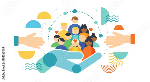 Diverse group of people together.