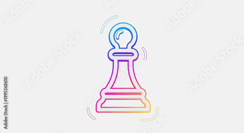 Vibrant gradient chess pawn icon representing strategy intelligent thinking and gameplay