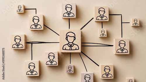 Organizational network structure with connected peers business environment gigapixel art