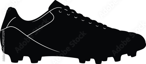 Black silhouette of a soccer cleat or football boot