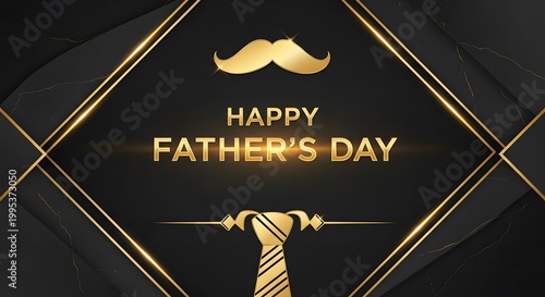 Happy father's day banner with baseball and text