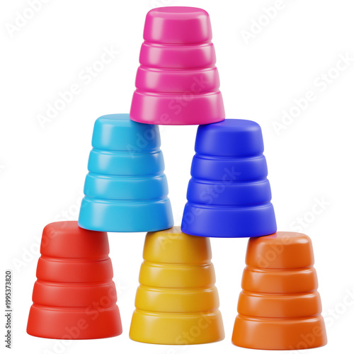 Tableau sur toile Stacking Cups Pyramid