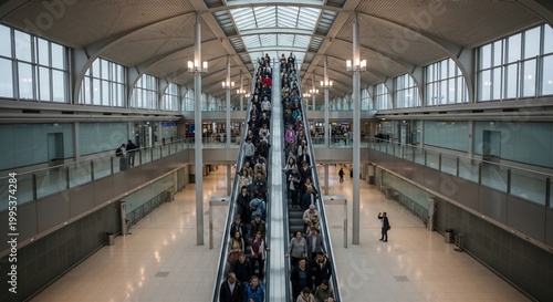 Elevated Escalator in a Grand Hall - A Study in Perspective.