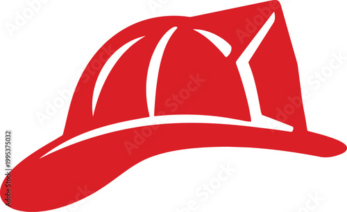 Red firefighter helmet icon symbol logo isolated on transparent background