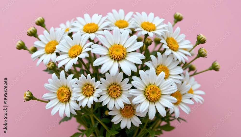 Obraz premium Bright Wildflower Bouquet Soft Pink Background