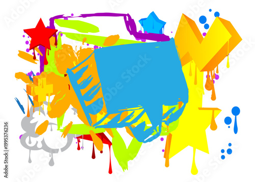 Graffiti speech bubble. Abstract modern Messaging sign street art decoration, Discussion icon performed in urban painting style.