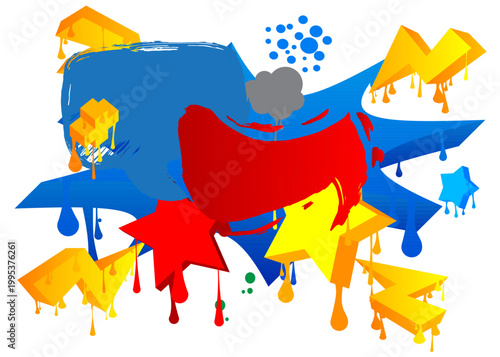 Graffiti speech bubble. Abstract modern Messaging sign street art decoration, Discussion icon performed in urban painting style.