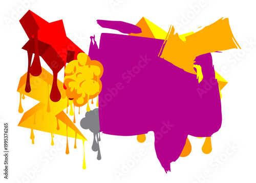 Graffiti speech bubble. Abstract modern Messaging sign street art decoration, Discussion icon performed in urban painting style.