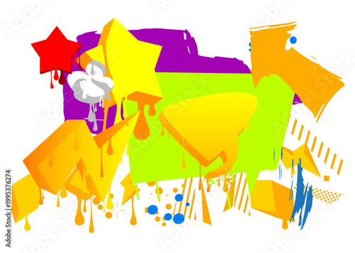 Graffiti speech bubble. Abstract modern Messaging sign street art decoration, Discussion icon performed in urban painting style.