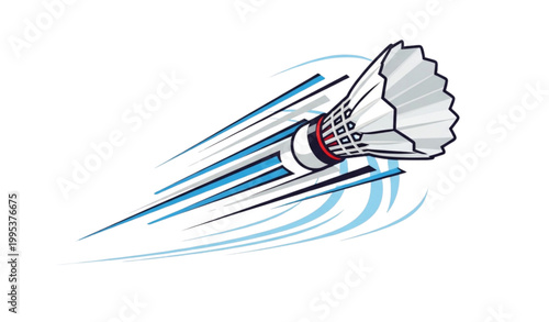Badminton shuttlecock motion vector speed flight sports illustration
