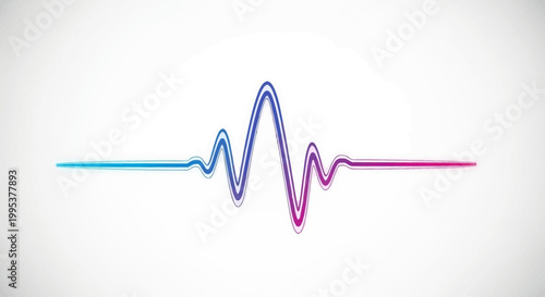 Dynamic gradient sound wave or heartbeat rhythm on a clean white background an abstract modern