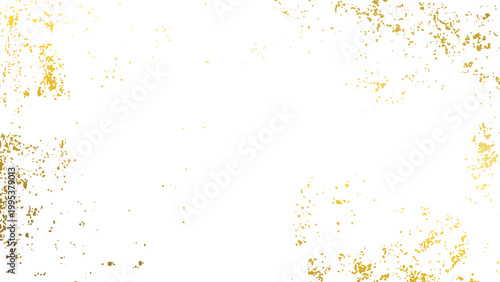 Gold foil splatter glitter stroke on transparent background Golden glitter confetti background with glowing particles