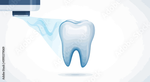 Dental airflow cleaning technology removing plaque from tooth surface