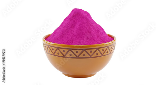 Bowl of Pink Holi Powder