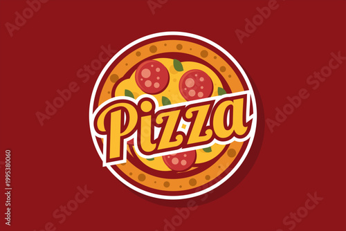 Pizza restaurant logo vector illustration. vector logo for pizza vendor, food stall, and food stand.