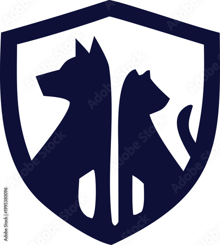 Stylish cat and dog care silhouette logo vector, great for modern branding, pet clinics, shelters, and online pet businesses.