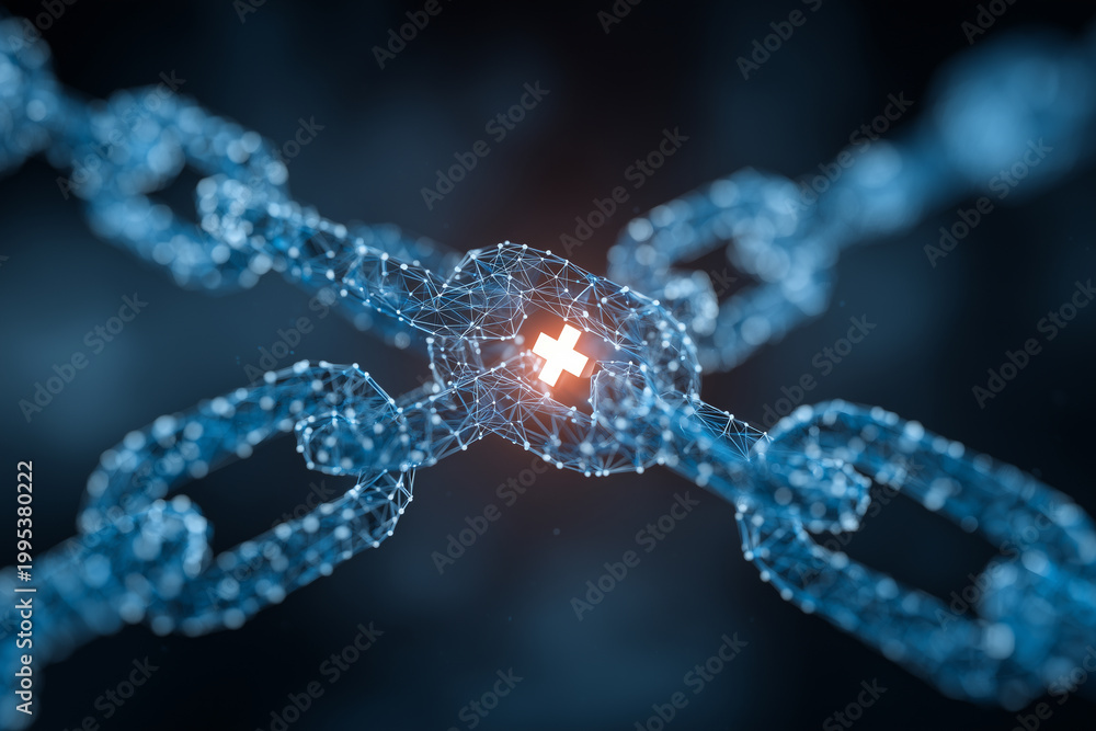 Fototapeta premium Blockchain Medical Data
