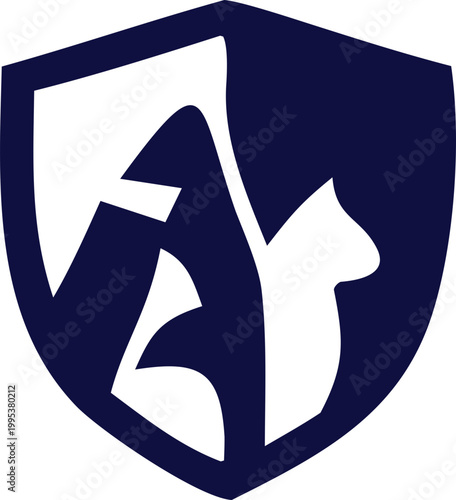 Unique pet care logo vector with cat and dog silhouettes, perfect for grooming salons, vet clinics, and pet product branding.