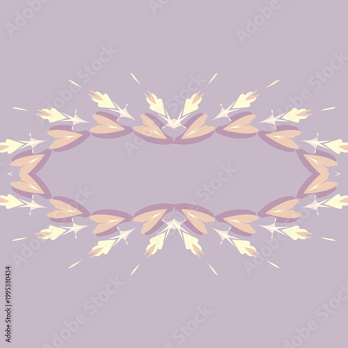 Canvastavla Wedding dusky mauve ornamental kaleidoscope pattern in pale primrose, apricot so