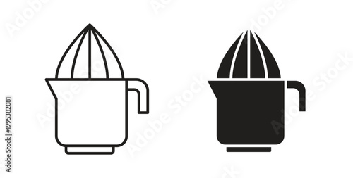 Photos Juicer squeezer icon line style collection