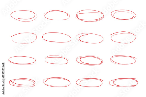 Hand Drawn Circles Set Doodle Round Shapes Collection Isolated on White Background Vector