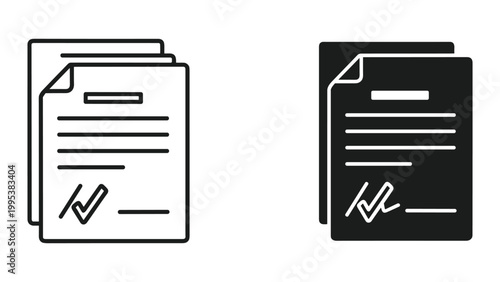 Two handshake icons in black and white with arrows pointing down