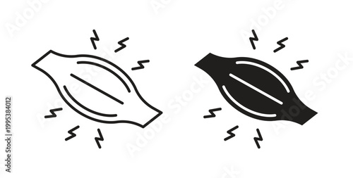 Myalgia icon line style collection. Simple black solid icons